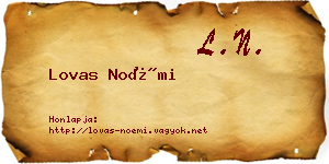 Lovas Noémi névjegykártya