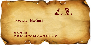 Lovas Noémi névjegykártya